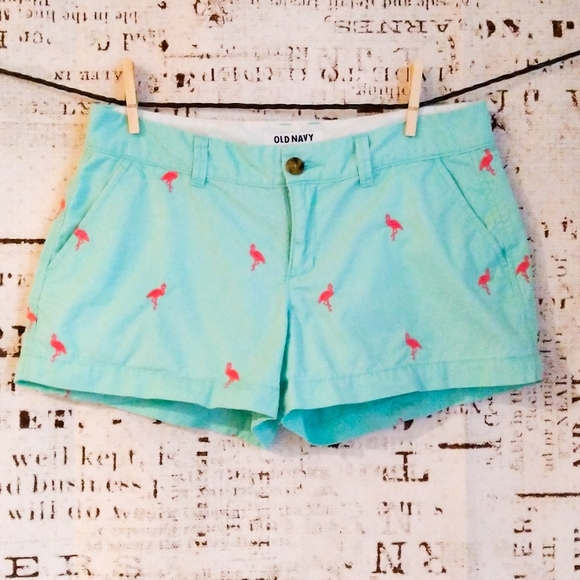 Old Navy flamingo chino cotton embroidered shorts - Picture 9 of 9